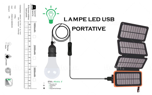 Pack solaire E - Lampe ETUL + PowerBank solaire